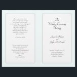 Catholic Wedding Ceremony Folded Program Template<br><div class="desc">Folded wedding program template for a catholic ceremony. This layered-look program contains white panels over pale green. Each page has space for lots of text to accommodate a traditional church marriage ceremony. The last page (back of program) includes a section for scripture (sample is "love is patient" from 1 Corinthians)...</div>