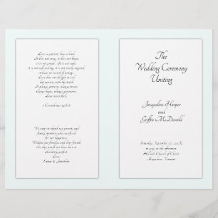 Catholic Wedding Ceremony Folded Program Template