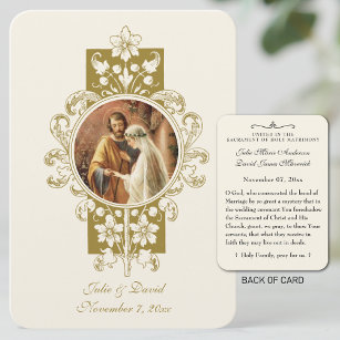 Catholic Wedding Elegant Favour Holy Card