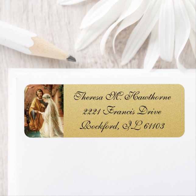 Catholic Wedding Elegant Gold Virgin Mary Joseph (Insitu)