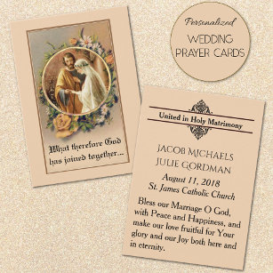 Catholic Wedding Favour  Bride Groom Holy Cards