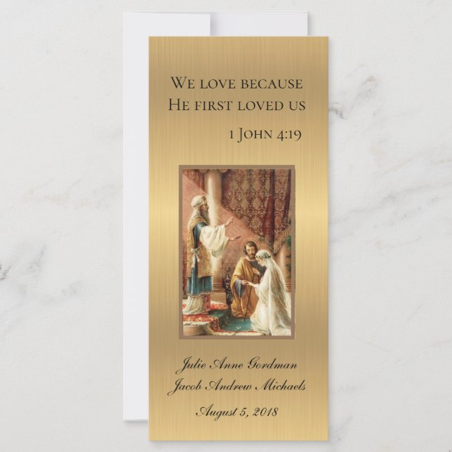 Catholic Wedding Favour Gold Shimmer (Front)