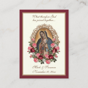 Catholic Wedding Favour Guadalupe Holy Card