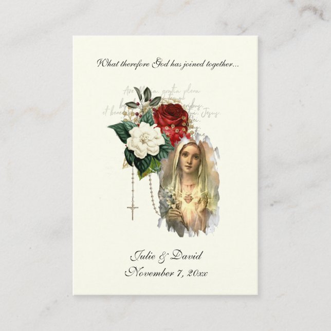Catholic Wedding Favour Holy Card (Front)