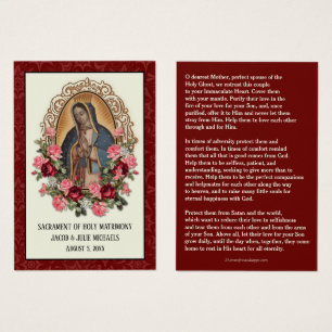 Catholic Wedding Favour Holy Card Guadalupe