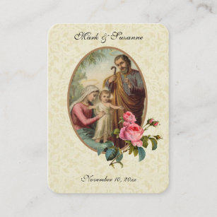 Catholic Wedding Favour Holy Family  Card