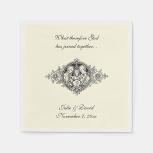 Catholic Wedding Favour Holy Family Ecru Napkin