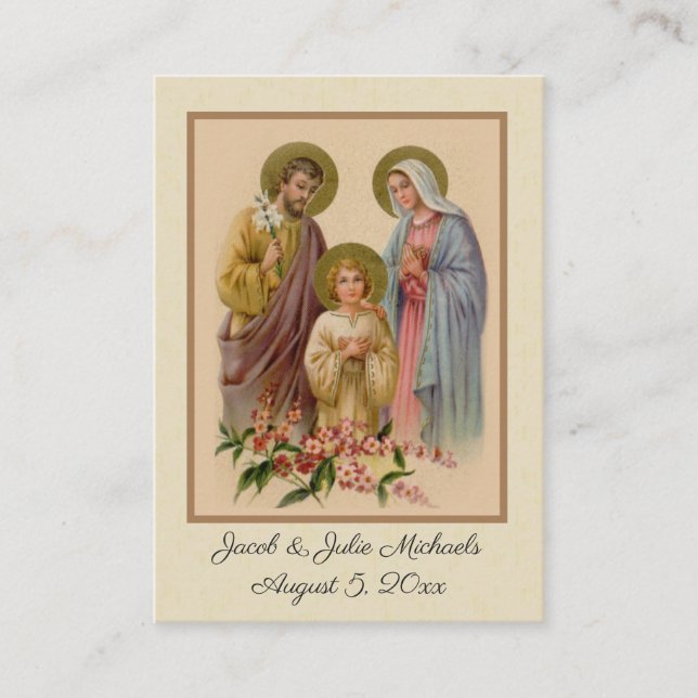 Catholic Wedding Favour Holy Family Holy Card (Front)