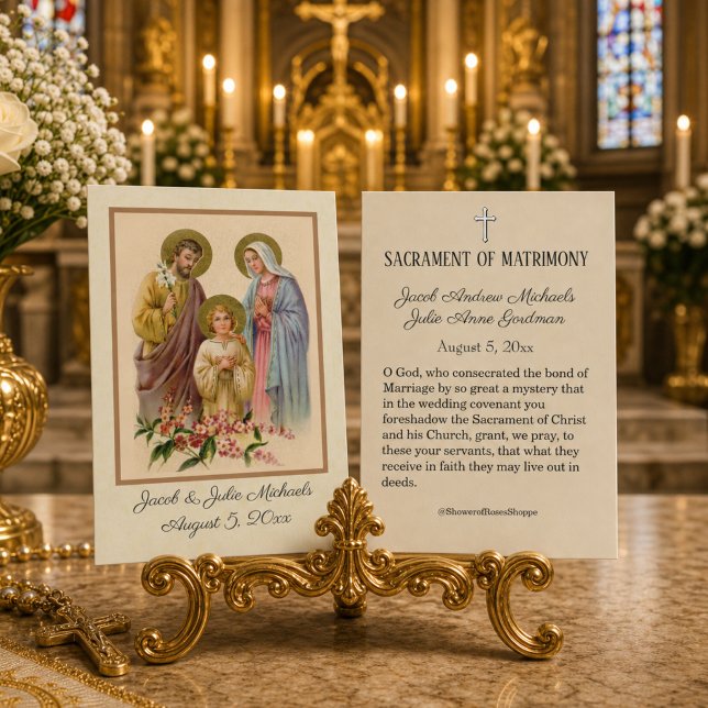 Catholic Wedding Favour Holy Family Holy Card (Creator Uploaded)