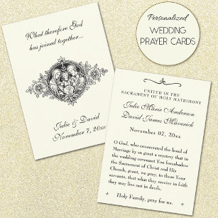 Catholic Wedding Favour Holy Family Remembrance Business Card