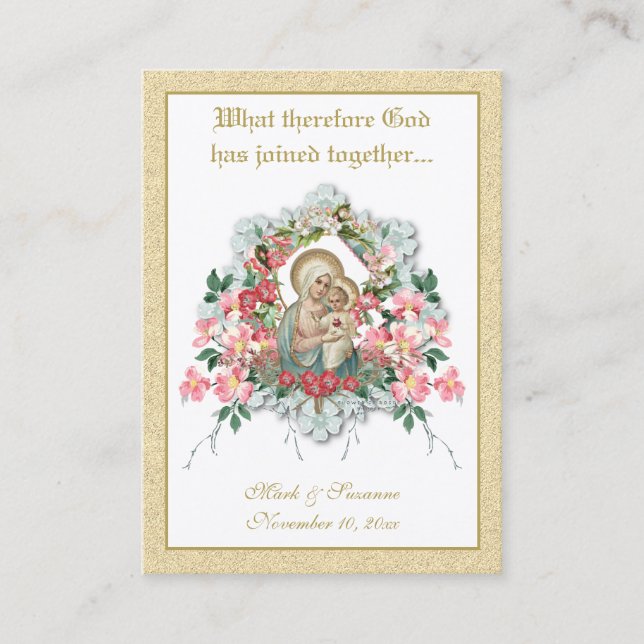 Catholic Wedding Favour Virgin Mary Jesus Holy Car Business Card (Front)