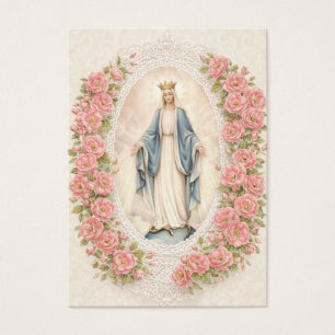 Catholic Wedding Floral Marian Prayer Cards