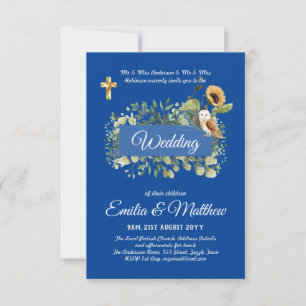 Catholic Wedding Invitations Floral Elegant Modern