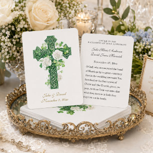 Catholic Wedding Irish Cross Favour Holy Card