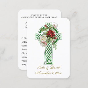 Catholic Wedding Irish Cross Favour Holy Card