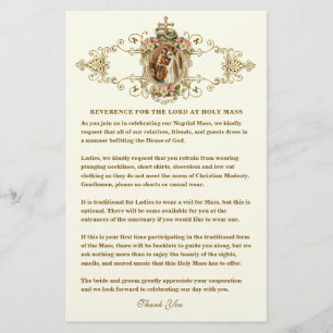Catholic Wedding Modest Church Attire for Guests Stationery