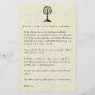Catholic Wedding Modest Church Attire for Guests Stationery