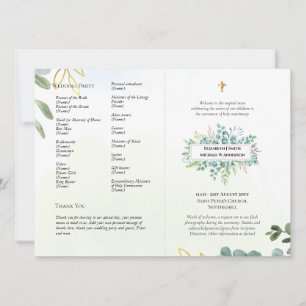 Catholic Wedding Nuptial Mass Program Template