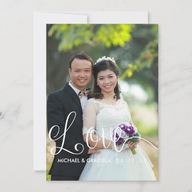 Catholic Wedding Prayer Card | Love Script Overlay (Front)