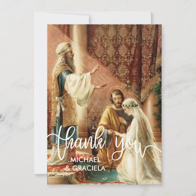 Catholic Wedding Prayer Card | Thank You Overlay (Front)