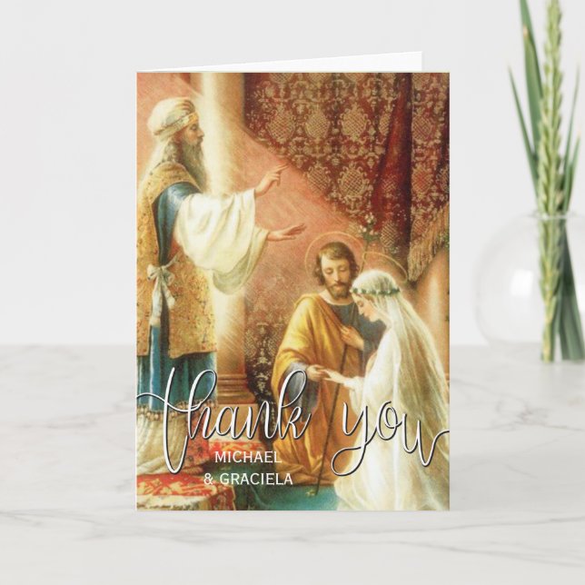 Catholic Wedding Prayer Thank You Overlay Card (Front)