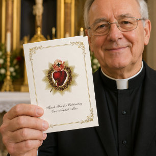 Catholic Wedding Sacred Heart Priest Appreciation Card
