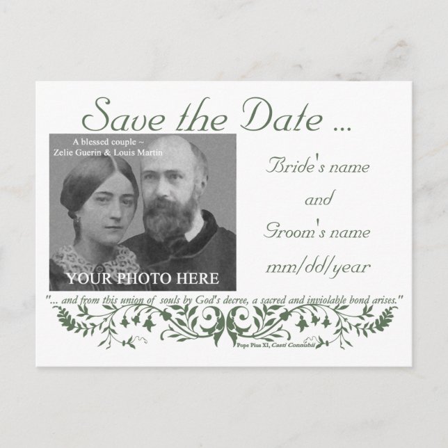 Catholic Wedding Set Save the Date Template CC (Front)