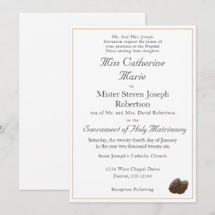 Catholic Winter Wedding Invitation