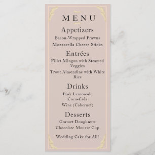 Catholic Winter Wedding Menu