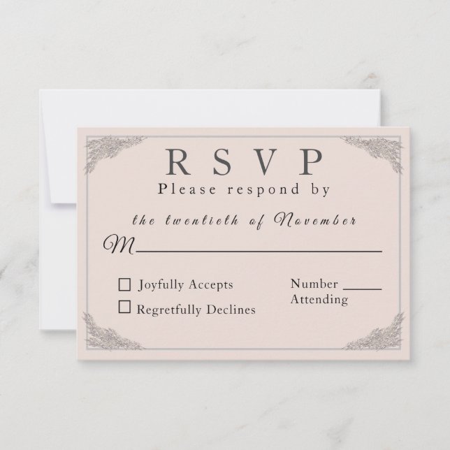 Catholic Winter Wedding Response Card (Front)