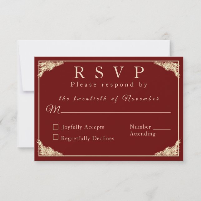 Catholic Winter Wedding Response Card (Front)