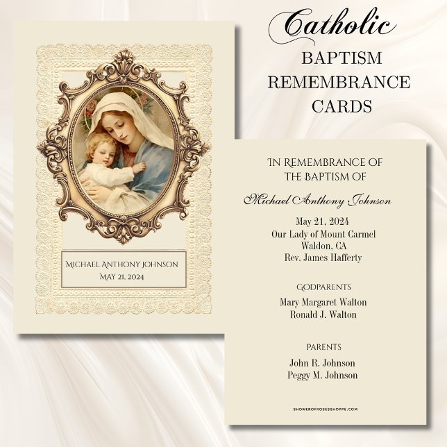 Catholicisme Baptême Souvenir Carte Sainte (Créateur téléchargé)