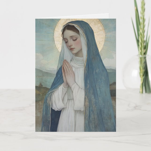 Catholique Béni Marie Religieux Carte Anniversaire (Devant)