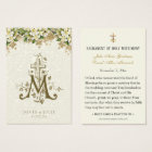 Catholique Blanc Floral Or Mariage Carte Sainte