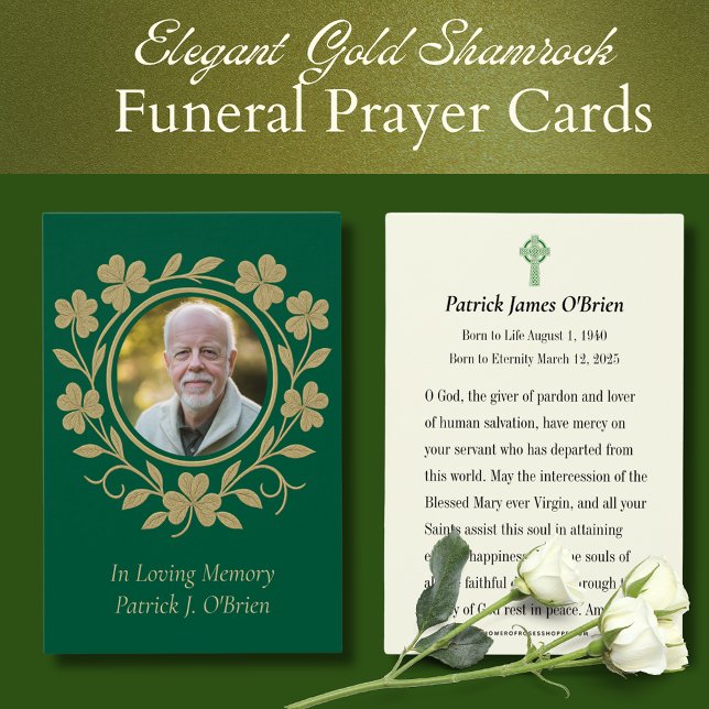 Catholique de prière funéraire Shamrocks irlandais (Créateur téléchargé)