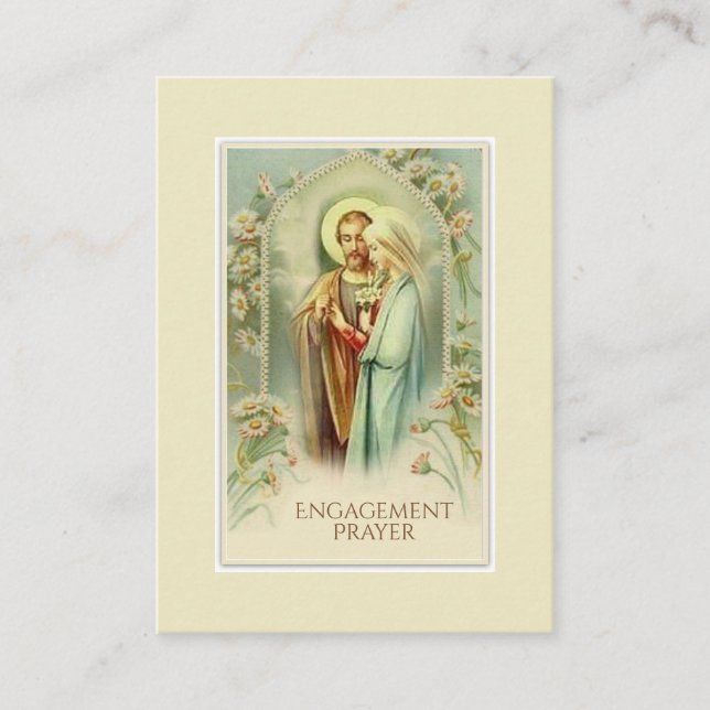 Catholique Fiançailles de prière de prière Carte S (Devant)
