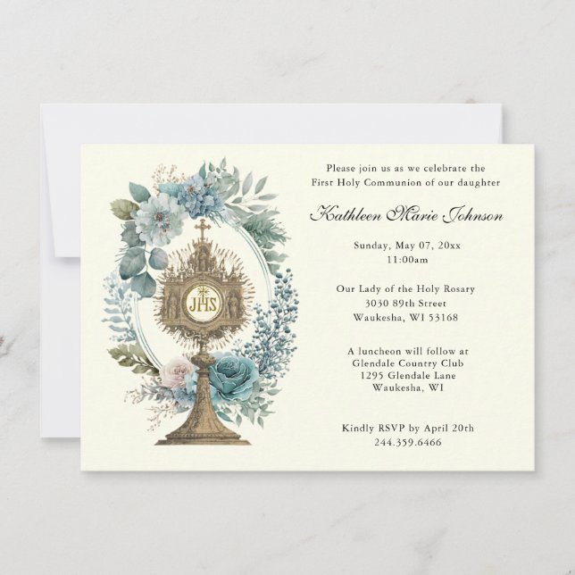Catholique Jésus Première communion Invitations (Devant)
