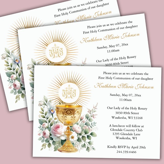 Catholique Jésus Première communion Invitations fl (Créateur téléchargé)