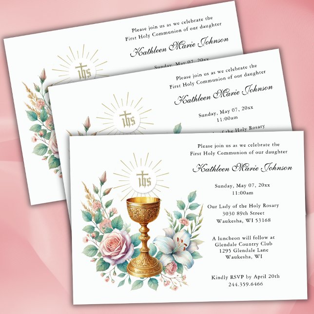Catholique Jésus Première communion Invitations fl (Créateur téléchargé)