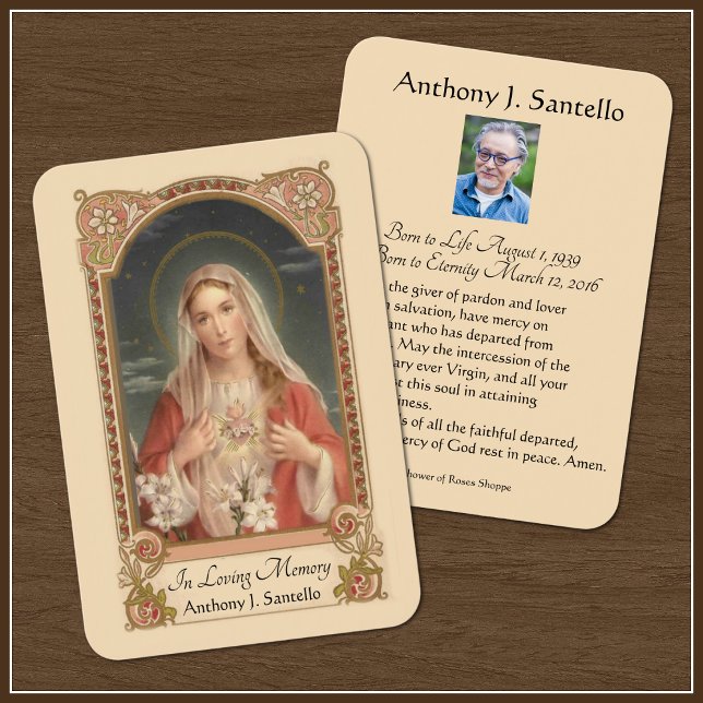 Catholique Marie - Prière commémorative Carte Sain (Créateur téléchargé)