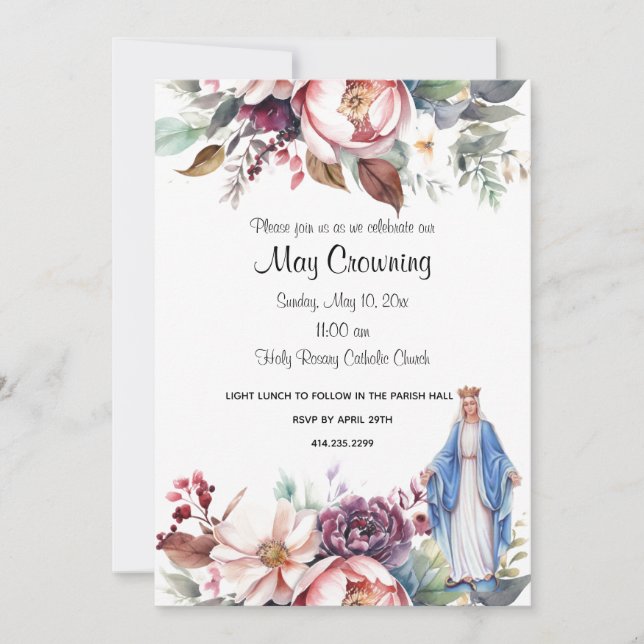 Catholique May Crowning Invitations (Devant)