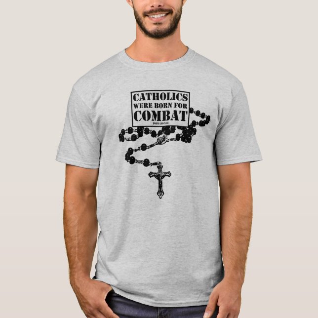 Catholique né pour le T-shirt de combat (Devant)