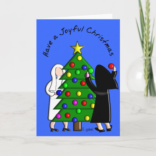 Catholique Nun Art Cartes et Cadeaux de Noël (Devant)