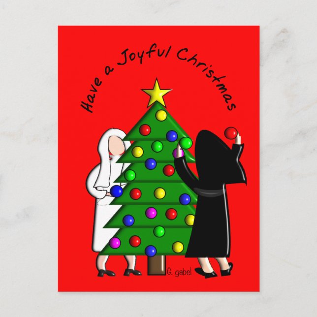 Catholique Nun Art Cartes et Cadeaux de Noël (Devant)