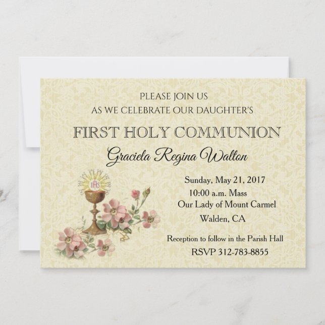 Catholique Première Sainte Communion Invitations C (Devant)