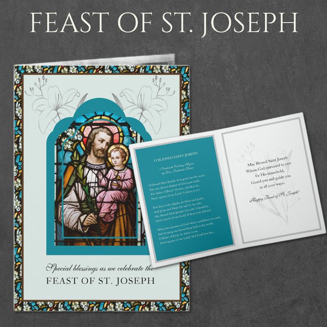 Catholique Saint-Joseph Fête de la carte de prière (Feast of St, Joseph Patron Saint of Catholic Church)