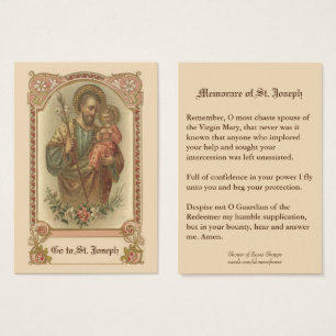 Catholique Saint Joseph Prière Mémoire Cartes sain