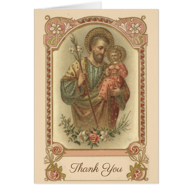 Catholique St Joseph Condolence funéraire Merci (Devant)