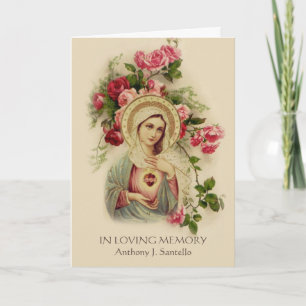 Catholique Vierge Marie Funérailles Carte de prièr