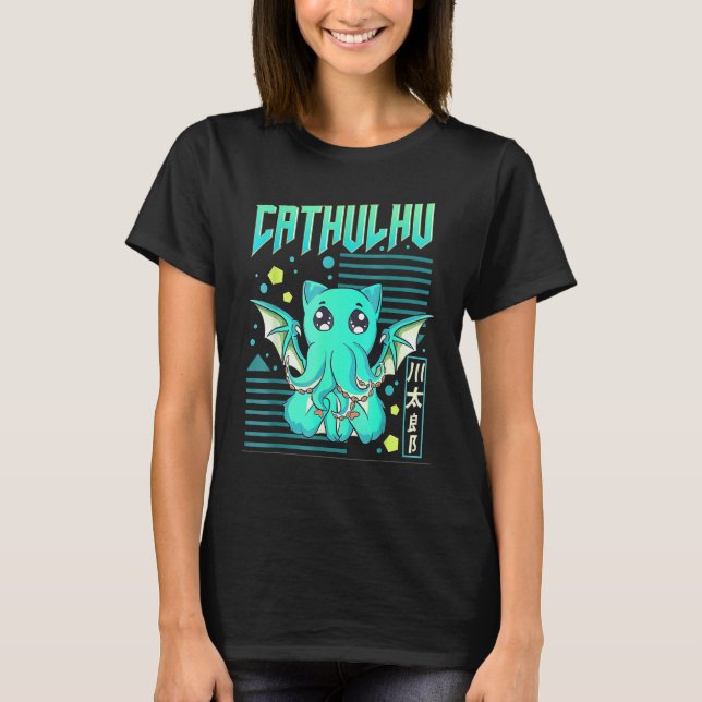 Cathulhu Funny Cat Cthulhu Pun T-Shirt (Front)